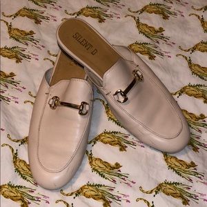Pale pink slip-on loafers